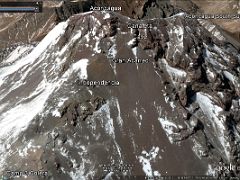 
The trail climbs from Camp 3 Colera (5980m) to Independencia Hut (6390m), crosses the Gran Acarreo to the Cave (6746m), and up the steep rocky Canaleta to the Aconcagua summit (6962m).
